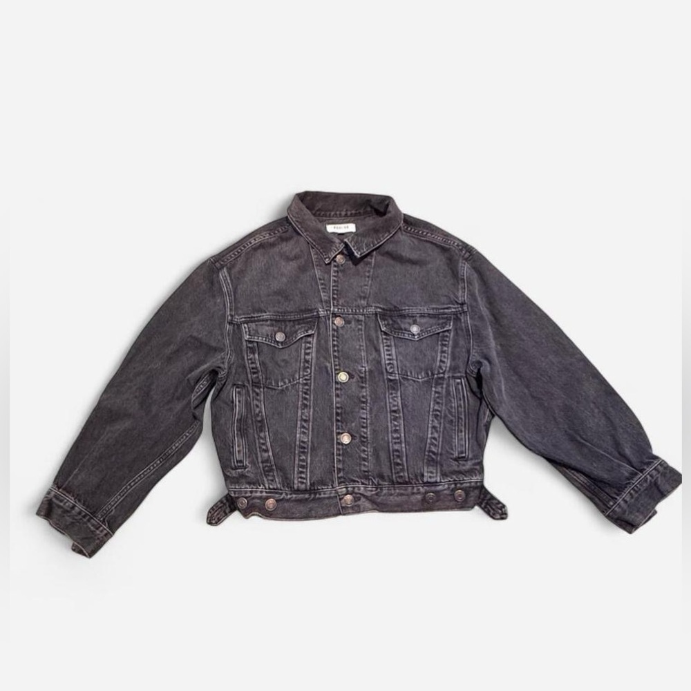 Agolde Washed Black Denim Jacket Size XS